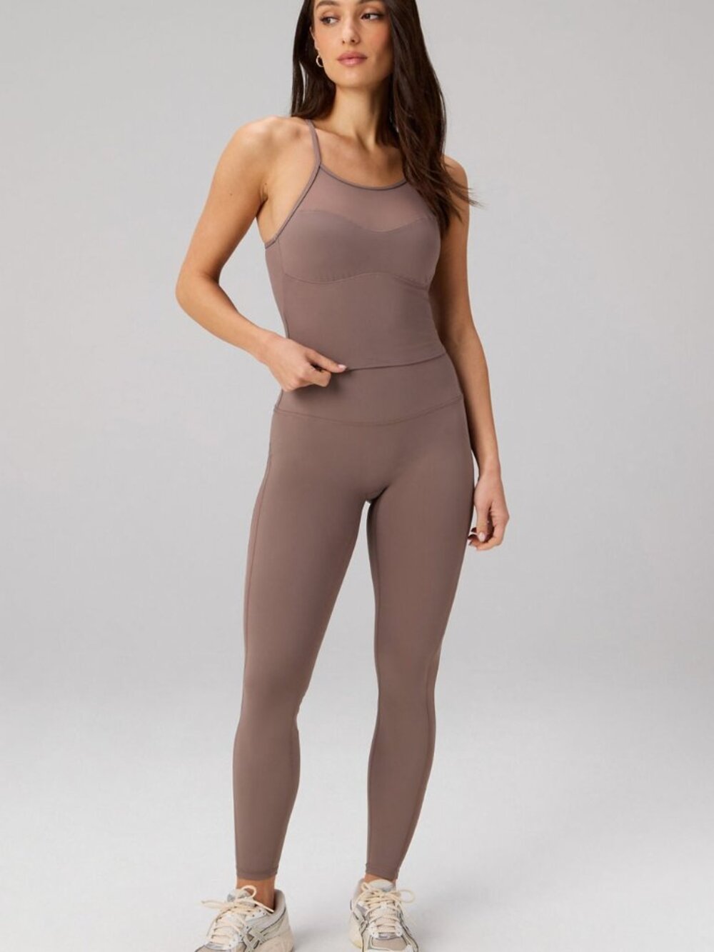 NWT XXS Fabletics PureLuxe Mesh Bra Tank & Seamless Scrunch Leggings Set